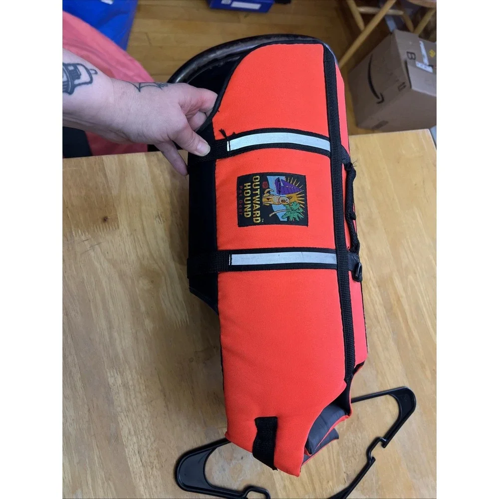 Outward Hound Pet Gear Life Jacket, Orange, Medium Adjustable
